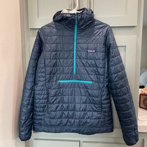 Patagonia Navy Quilted Hooded Pullover